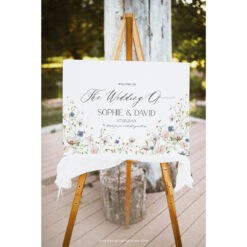 Wildflower Bridal Shower Welcome Sign, Botanical Wedding Welcome Sign, Editable Wildflower Shower Wedding Welcome Signage Template D023