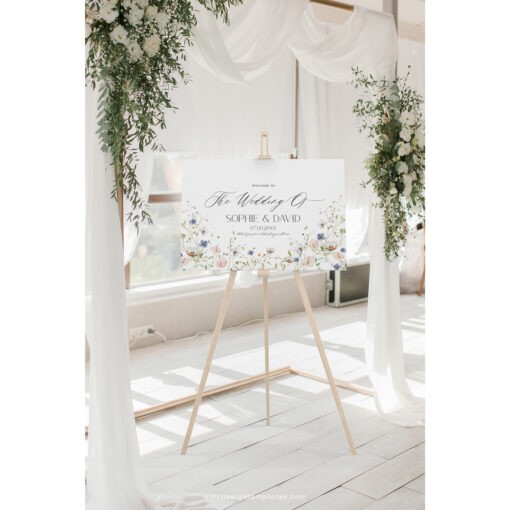 Wildflower Bridal Shower Welcome Sign, Botanical Wedding Welcome Sign, Editable Wildflower Shower Wedding Welcome Signage Template D023