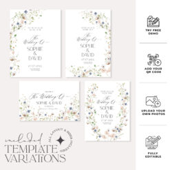 Wildflower Bridal Shower Welcome Sign, Botanical Wedding Welcome Sign, Editable Wildflower Shower Wedding Welcome Signage Template D023