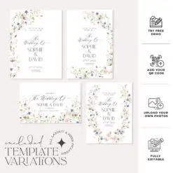 Wildflower Bridal Shower Welcome Sign, Botanical Wedding Welcome Sign, Editable Wildflower Shower Wedding Welcome Signage Template D023
