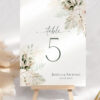Boho Greenery Wedding Signage Template Bundle | Printable Reception Signs Boho Greenery Wedding Table Number Template | Table Numbers Card Printable
