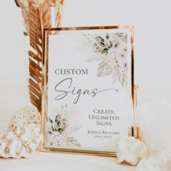 Boho Greenery Wedding Sign Templates