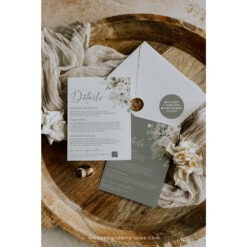 Boho Sage Green Wedding Enclosure Card Template