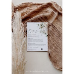 Boho Sage Green Wedding Enclosure Card Template