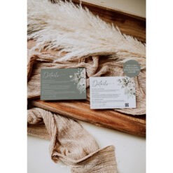 Boho Sage Green Wedding Enclosure Card Template