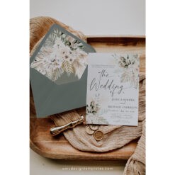 Boho Greenery Wedding Envelope Liner A7 and Belly Band