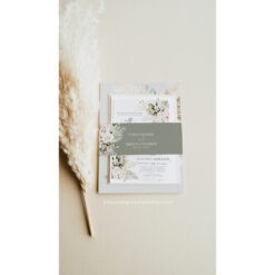 Boho Greenery Wedding Envelope Liner A7 and Belly Band