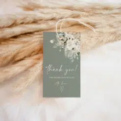 Boho Greenery Wedding Favor Tag Template Printable