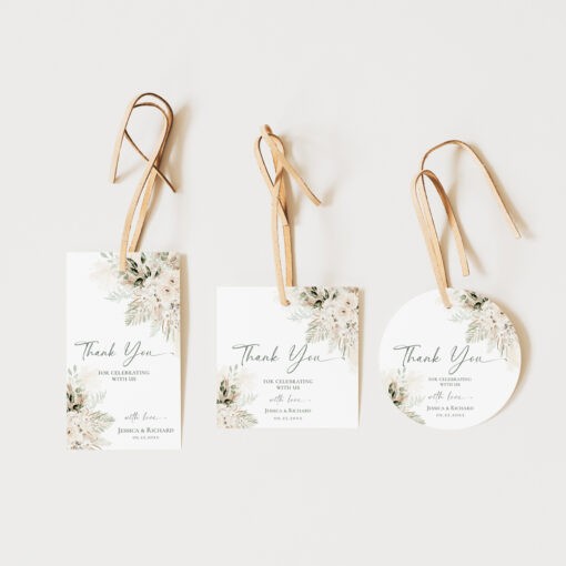 Boho Greenery Wedding Favor Tag Template Printable