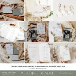 Boho Greenery Wedding Template Editable Amy Design Templates