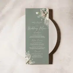 Boho Greenery Wedding Menu Template