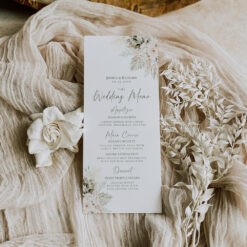 Boho Greenery Wedding Menu Template