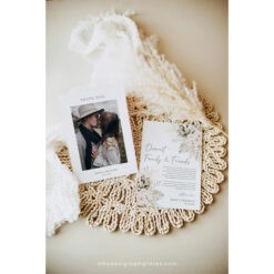 Boho Greenery Wedding Thank You Cards with Photo