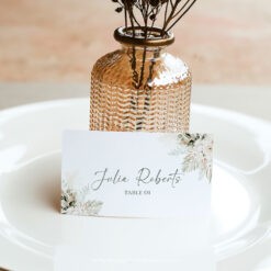 Boho Greenery Wedding Place Card Template