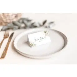 Boho Greenery Wedding Place Card Template