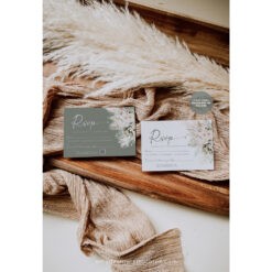 Boho Greenery RSVP Cards Template