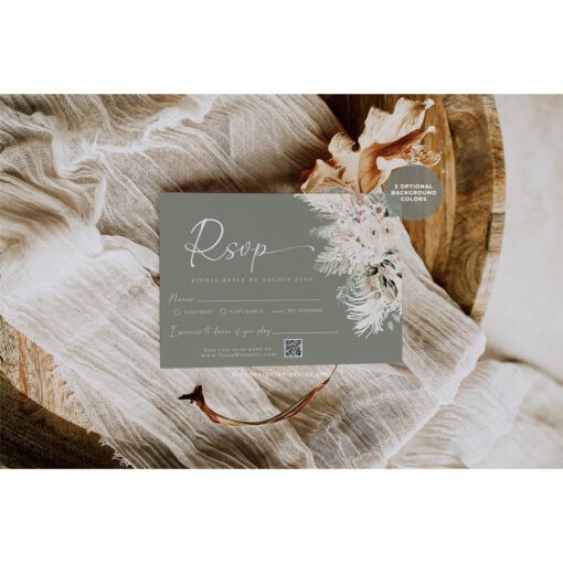 Boho Greenery RSVP Cards Template