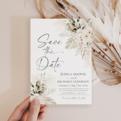 Boho Greenery Save the Date Template