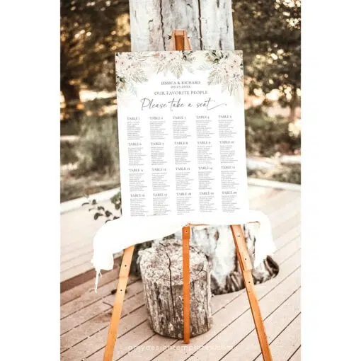 Boho Greenery Wedding Seating Chart Template