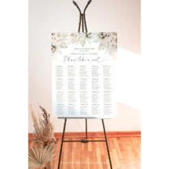 Boho Greenery Wedding Seating Chart Template