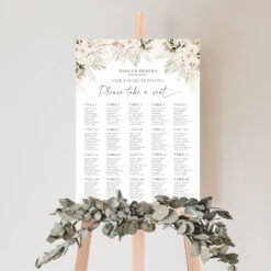 Boho Greenery Wedding Seating Chart Template