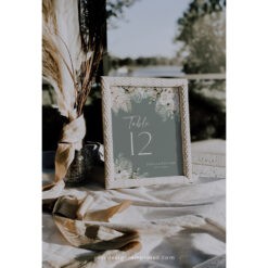 Boho Greenery Wedding Table Number Template