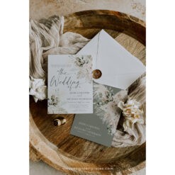 Boho Greenery Wedding Invitation Template