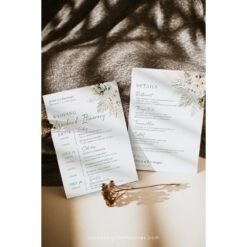 Boho Greenery Wedding Itinerary Template