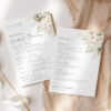 Boho Greenery Wedding Itinerary Template