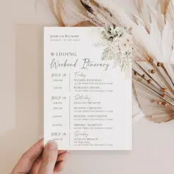 Boho Greenery Wedding Itinerary Template