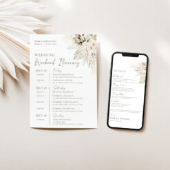 Boho Greenery Wedding Itinerary Template