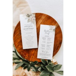 Boho Greenery Wedding Ceremony Program Template