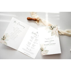 Boho Greenery Wedding Ceremony Program Template