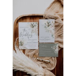 Boho Greenery Wedding Invitation Set Templates