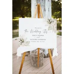 Boho Greenery Wedding Welcome Sign Template
