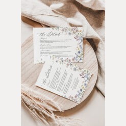 Wildflower Enclosure Card Template, Botanical Wedding Details Card QR Code Meadow Amy Design Templates