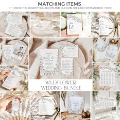 Wildflower Wedding Bundle Template, Meadow Wedding Bundle Template, Wedding Invitation Bundles, Floral Wedding Bundles Template D026