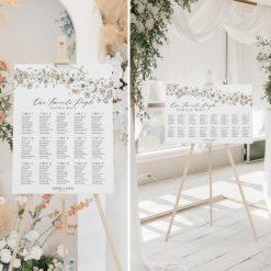 Wedding Seating Chart Sign Template, Table Seating Chart Sign, Botanical Wedding Seating Chart, Wildflower Seating Chart Sign D026 Amy Design Templates