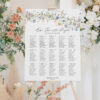 Wedding Seating Chart Sign Template, Table Seating Chart Sign, Botanical Wedding Seating Chart, Wildflower Seating Chart Sign D026 Amy Design Templates