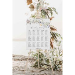 Wedding Seating Chart Sign Template, Table Seating Chart Sign, Botanical Wedding Seating Chart, Wildflower Seating Chart Sign D026 Amy Design Templates