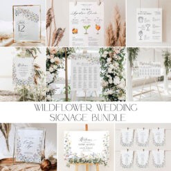 Wildflower Wedding Reception Sign Wedding Bundle Templates