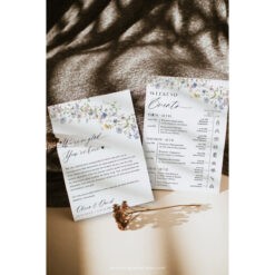 Wedding Itinerary Template, Weekend Itinerary Editable, Wedding Timeline Schedule Minimalist Template, Weekend Events Wildflower Wedding D026 Amy Design Templates