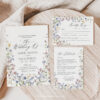 Wildflower Wedding Invitation Suite Template, Meadow Wild Flower Wedding Invitation Template, DIY Wedding Envelope Liner Template D026 Amy Design Templates