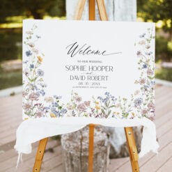 Wildflower Wedding Welcome Sign, Whimsical Garden Welcome Sign, Editable floral garden wedding signage, Horizontal & Vertical Welcome Sign D026 Amy Design Templates