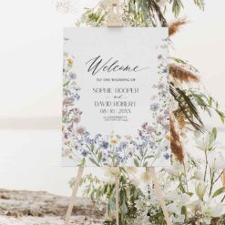 Wildflower Wedding Welcome Sign, Whimsical Garden Welcome Sign, Editable floral garden wedding signage, Horizontal & Vertical Welcome Sign D026 Amy Design Templates