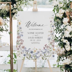 Wildflower Wedding Welcome Sign, Whimsical Garden Welcome Sign, Editable floral garden wedding signage, Horizontal & Vertical Welcome Sign D026 Amy Design Templates