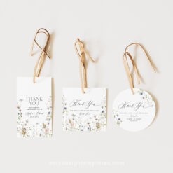 Wildflower Favor Tag Templates, Wildflower Thank You Gift tag printables, Wildflower Wedding Tag Template, Shower Tag Thank You D028