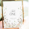 Minimalist Wedding Table Number Card Template Printable | Elegant Wildflower Table Assignment Card with Names