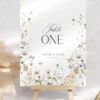 Elegant Wildflower Wedding Invitations Template Bundle | Editable Floral Invitation Suite Minimalist Wedding Table Number Card Template Printable | Elegant Wildflower Table Assignment Card with Names