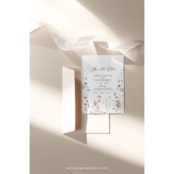 D028 Save The Date Cards Template Wildflower Wedding Amy Design Templates